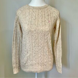 Jack Wills Knitwear Cable Knit Jumper Sweater Cream Cotton Blend Size 6